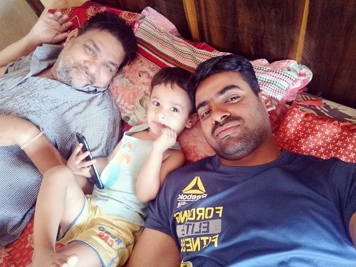 Aditya Ojha With His Father