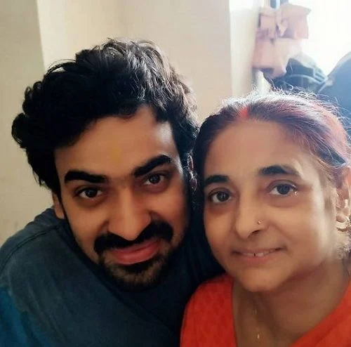 Aditya Ojha With His  Mother