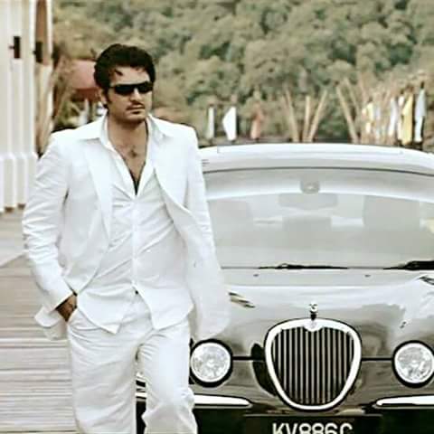 Ajith Kumar With His Car