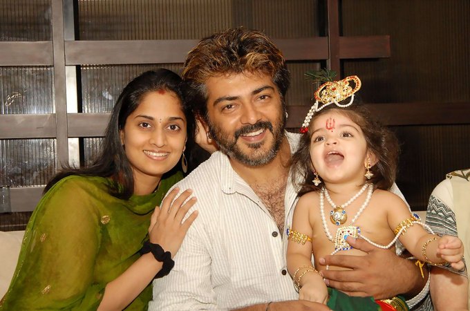 Ajith Kumar With His Son