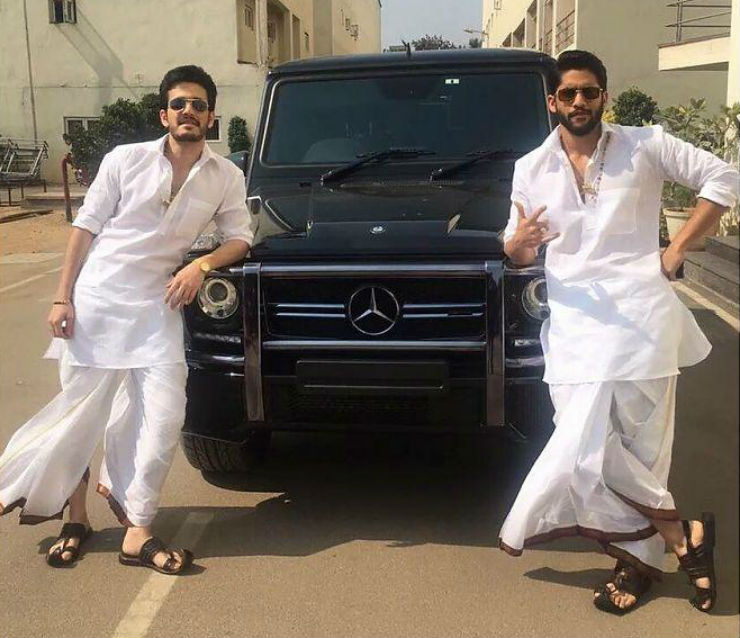 Akhil Akkineni With His Car