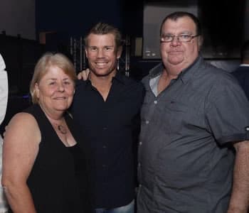 David Warner With His Father And Mother