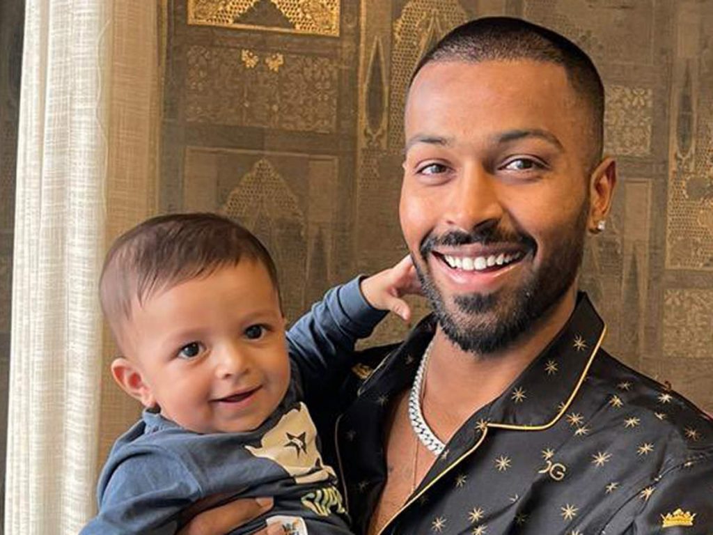 Hardik Pandya With His Son