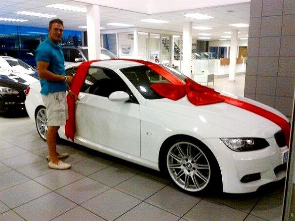 Hardus Viljoen With His Car