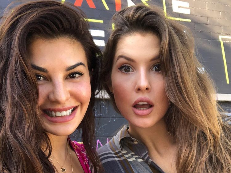 Jacqueline Fernandez With Her Sister