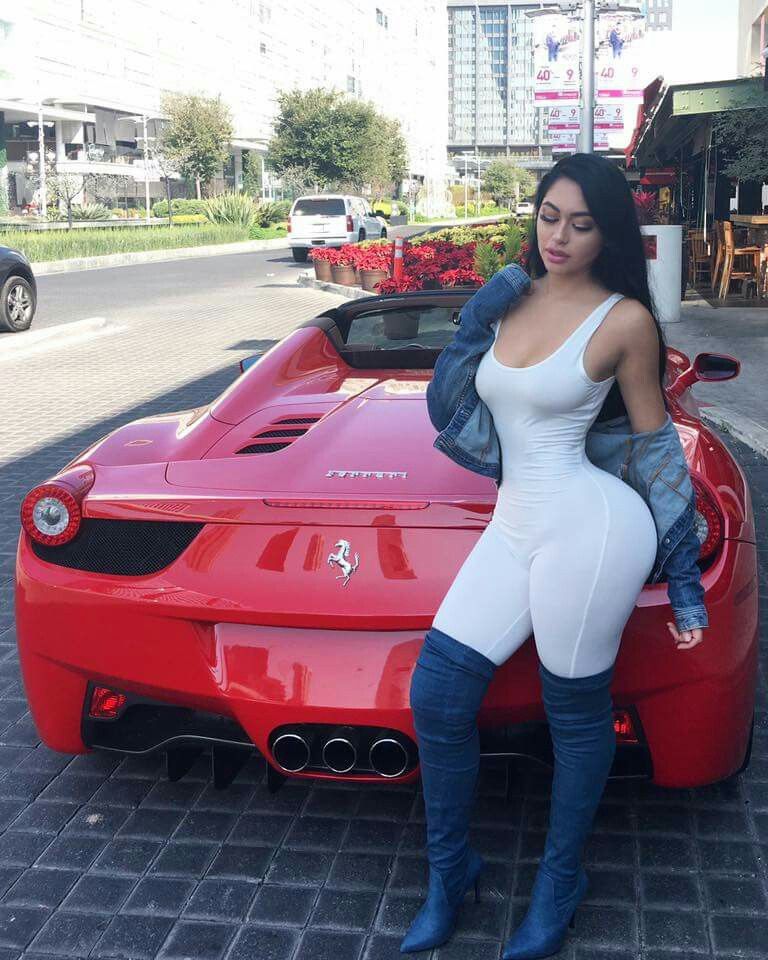 Jailyne Ojeda Ochoa With His Car Collection