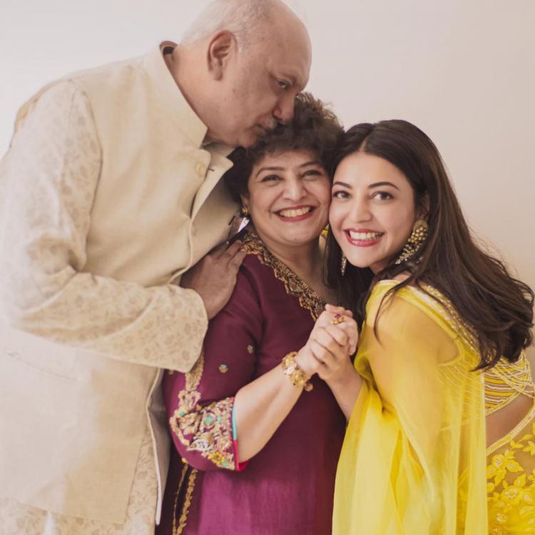 Kajal Aggarwal With Her Father And Mother