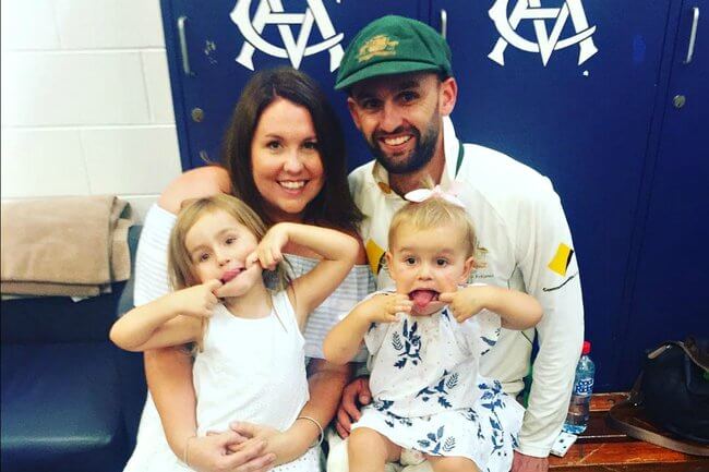 Nathan Lyon With His Daughter