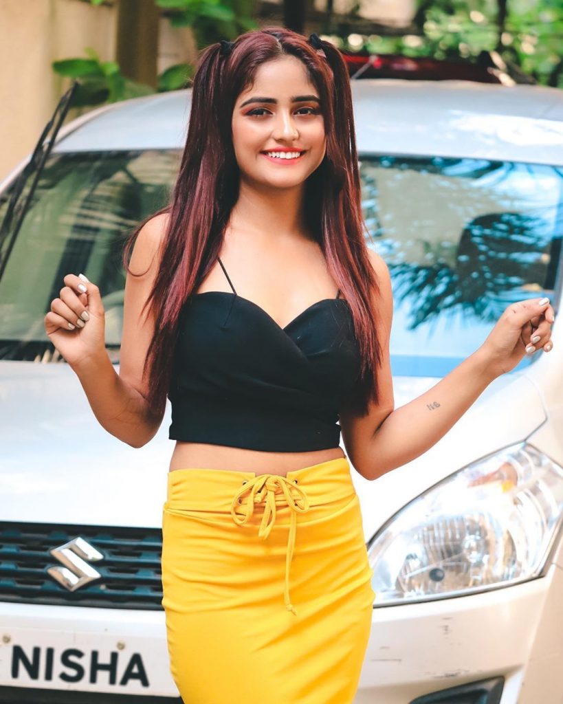 Nisha Guragain With Her Car