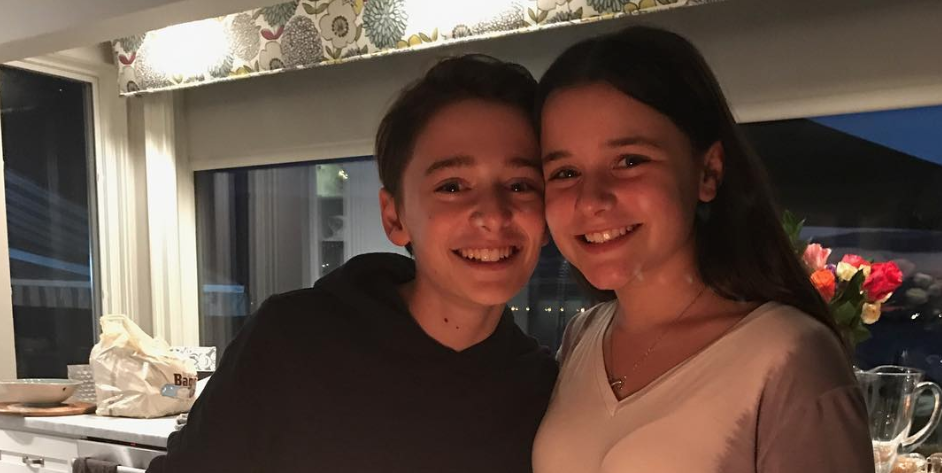 Noah Schnapp With His Sister