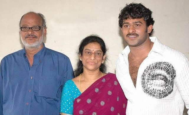 Prabhas With His Father And Mother