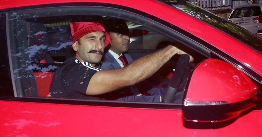 Ranveer Singh With His Car