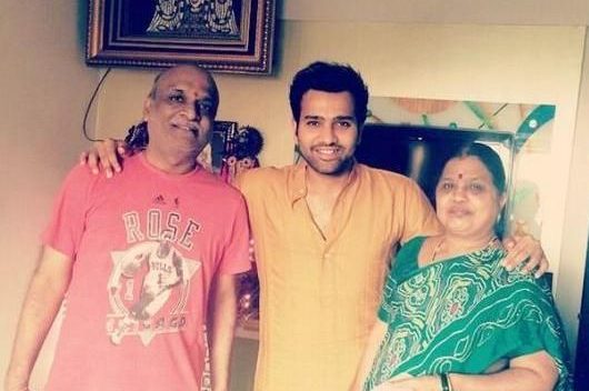 Rohit Sharma With His Father And Mother