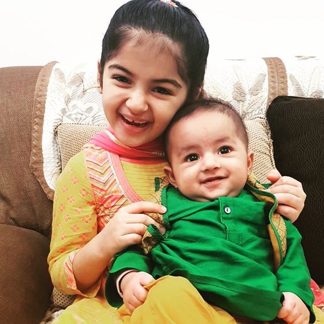 Saisha Bajaj With Her Brother