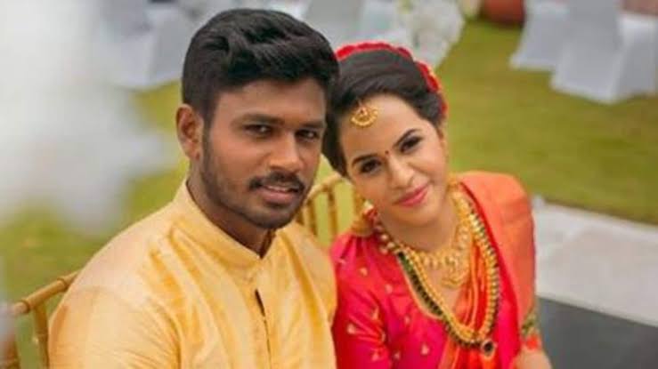 Sanju Samson with His Wife