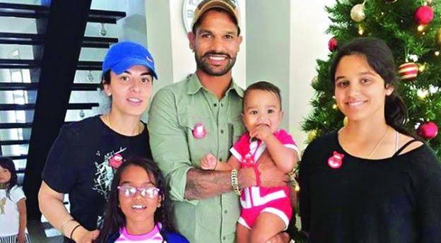 Shikhar Dhawan With His Family