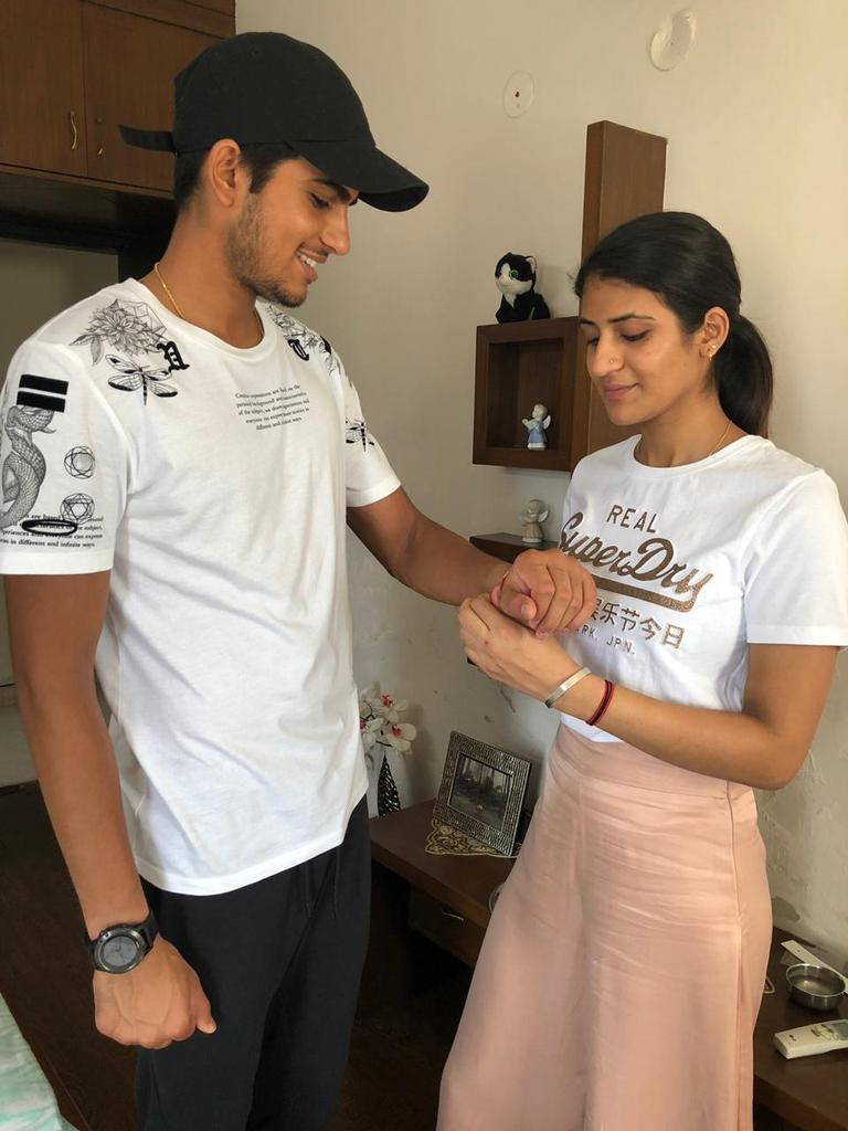 Shubman Gill With His Sister