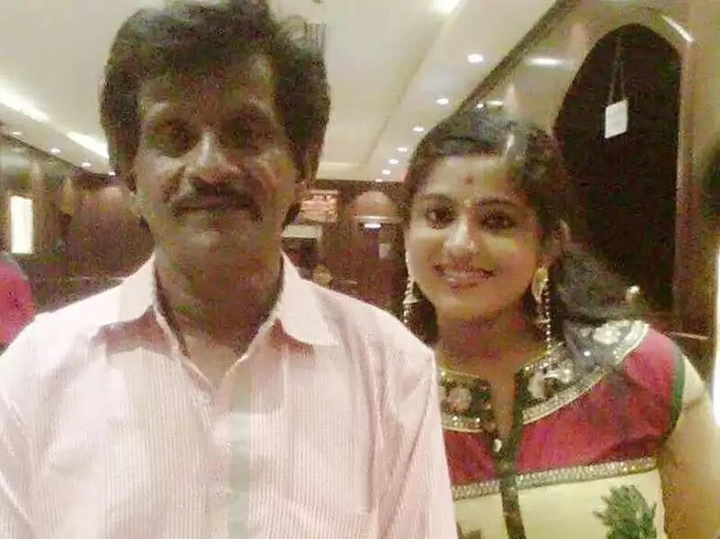 Veena Nair With Her Father 