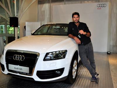 Yuvraj Singh With His Car