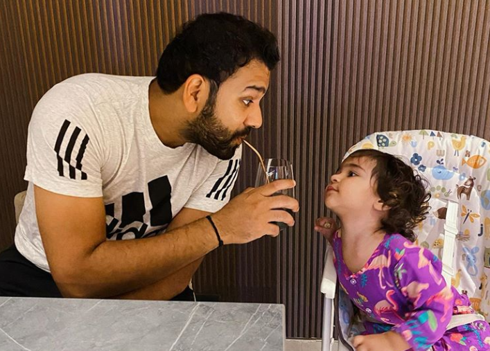 Rohit Sharma With His Daughter